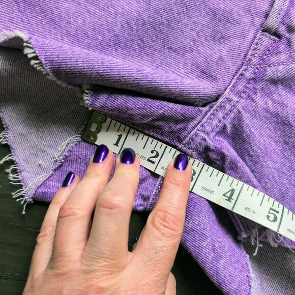 NWT Levi's Premium 501 Botanical Lavender Bright Purple Cutoff Denim Shorts - Picture 16 of 16